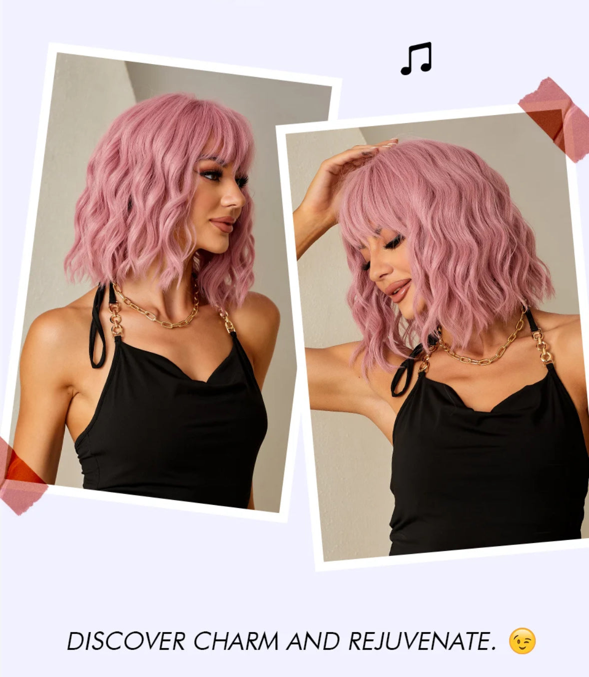 Wig light pink